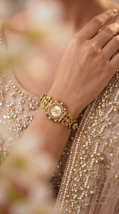 Ivory Floral Elephant Bracelet Watch for women, Cunei India