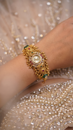 Ivory Shield Ruby Bracelet Watch side view, Cunei India