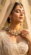 Kundan Full Stone Choker Necklace Set - view 3