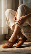 Lace Up Leather Tan Jutti for Women - view 6