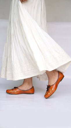 Lace Up Leather Tan Jutti for Women - view 7