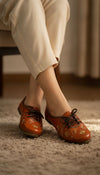Lace Up Leather Tan Jutti for Women - view 8