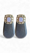 Lavender and Clear Polki Square Stud Earrings for women, Cunei India
