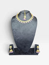 Lavender and White Three Piece Crystal Floral Motif Necklace Set - view 4