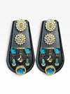 Light Blue Rama Floral Diamond Dangling Earrings product photo, Cunei India