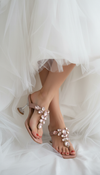 Light Pink Stone T-Strap Heels for Women - Party & Wedding Wear - view 4