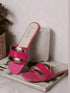Womens Luxe Golden Hot Pink Flats
