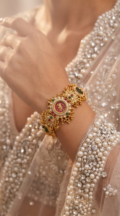 Magenta Cluster Elephant Bracelet Watch product photo, Cunei India