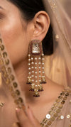 Maroon cascading pearl strand jhumkas for women, Cunei India