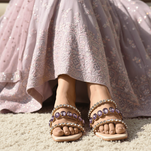 Mauve Flat Sandals