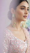 Mint pearl jhumkas product photo, Cunei India
