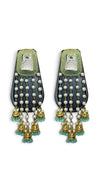 Mint pearl jhumkas detail, Cunei India