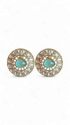 Mint Green Polki Round Finger Ring for women, Cunei India