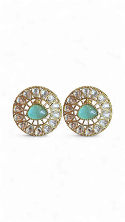 Mint Green Polki Round Finger Ring for women, Cunei India