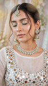 Mint Green Three Piece Crystal Drops Necklace Set - view 3