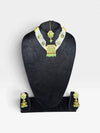 Mint Green and White Three Piece Square Pendant Pearl Strands Necklace Set - view 3