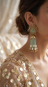Mint Royal Empress Horse Jhumka Dangling Earrings product photo, Cunei India
