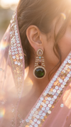 Multi-Color Cz Cascading Dangling Earrings side view, Cunei India