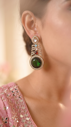 Multi-Color Cz Cascading Dangling Earrings product photo, Cunei India
