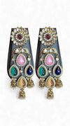 Multi-Color Kundan Cascading Dangling Earrings for women, Cunei India