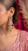 Multi-Color Kundan Cascading Dangling Earrings product photo, Cunei India
