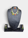 Multi Color Three Piece Square Kundan Drops Necklace Set - view 4