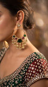 Multicolored Stone Chandbali Earrings for Women - view 2