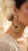 Multicolored Stone Chandbali Earrings for Women - view 4