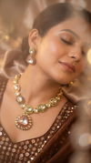 Multicolour Kundan Stones Necklace Set - view 3