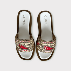 Red Embroidered Multicolour Sandals for Women - Casual & Summer Wear - Image 2 - Cunei India