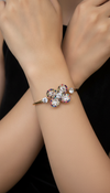 Multicoloured Mirror Work Cuff Bracelet for Women - Party & Wedding Wear - view 2