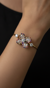 Multicoloured Mirror Work Cuff Bracelet for Women - Party & Wedding Wear - view 3