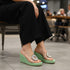 Pastel Green Wedges with Transparent Strap