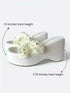 Off White Floral Frill Wedge Heels - cunei