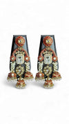 Orange and White Kundan Ethnic Jhumka Earrings for women, Cunei India