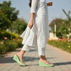 Green Transparent Pastel Wedges for Women - Casual & Party Wear - Image 4 - Cunei India