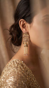 Pastel Pink Ethnic Jhumka with Pearl Beads product photo, Cunei India