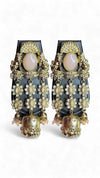 Peach and Gold Pearl Jhumka Earrings for women, Cunei India