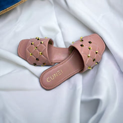 Peach Studded Flats for Women - Daily & Office Wear - Image 4 - Cunei India