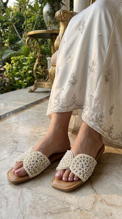 Pearl Embellished Flats for Women - Casual and Festive Wear - view 3