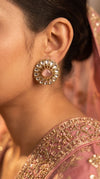 Pink and Clear Polki Round Finger Ring product photo, Cunei India