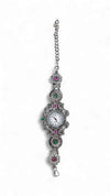 Pink and Green Crystal Peacock Wrist Watch for women, Cunei India