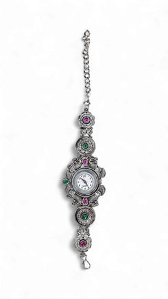 Pink and Green Crystal Peacock Wrist Watch for women, Cunei India