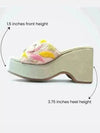 Pistachio Green Hand Embroidered Wedges - cunei