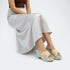 Pistachio Green Hand Embroidered Wedges - cunei