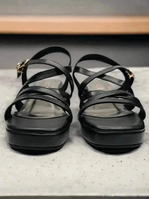 Womens Pure Noir Black Wedges