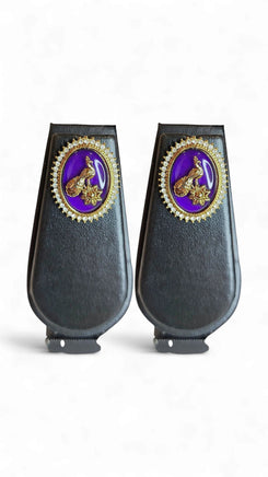 Purple and Gold Cz Oval Stud Earrings for women, Cunei India