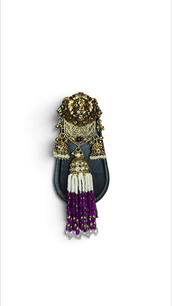 Purple Royal Lion Jhumka Dangling Earrings product photo, Cunei India