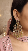 Purple and White Cz Cascading Hanging Earrings product photo, Cunei India