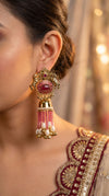 Rani Pink Royal Empress Horse Jhumka Dangling Earrings for women, Cunei India